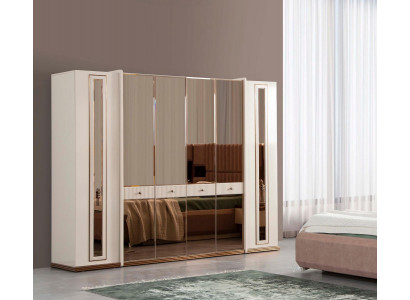 Zesdeurs kledingkast Kast Beige Kasten Meubels Hout Garderobekast