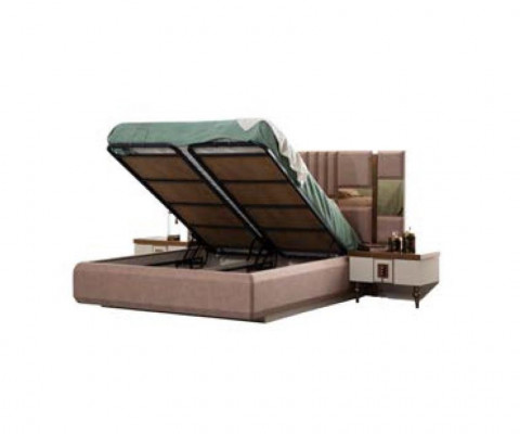 Luxe bed slaapkamer Italiaanse meubels Nieuw materiaal Hout Bruin