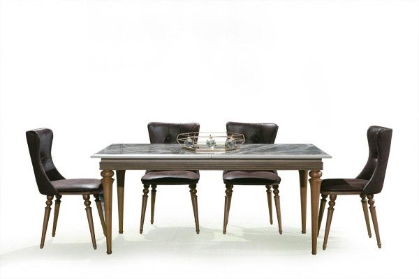 Eetkamer set Bank Tafel Stoelen Eetgroep Tafelset Dressoir 6-delig.