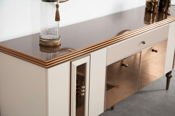 Dressoir Woonkamer Eetkamer Hout Metaal Laden Beige