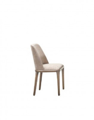 Luxe design gestoffeerde stoel stoelen zit eetkamer hout textiel fauteuil massief hout