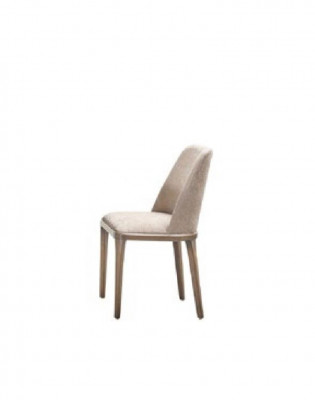 Luxe design gestoffeerde stoel stoelen zit eetkamer hout textiel fauteuil massief hout