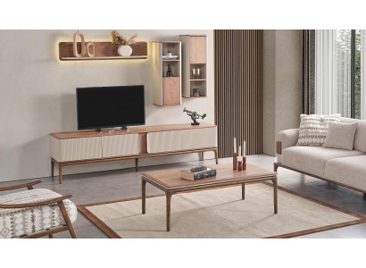Sideboard tv Lowboard Kast Salontafel Woonkamer Modern Beige Hout