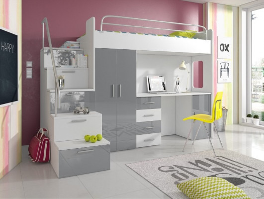 Stapelbed Stapelbed Tweepersoonsbed Jeugdbed Bedden met kast Tafel RAJ4w