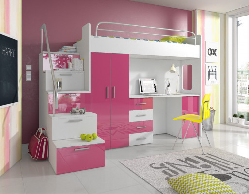 Stapelbed Tweepersoons stapelbed Tweepersoonsbed Jeugdbed Bedden met kast Tafel Nieuw