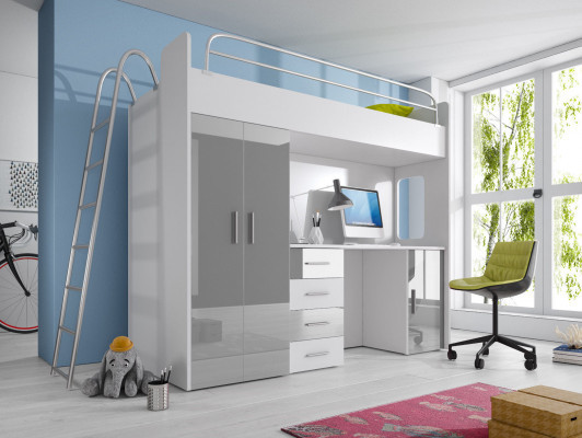 STAPELBED STAPELBED HOOGSLAPER + BUREAU Kast Bedden Kinderkamer