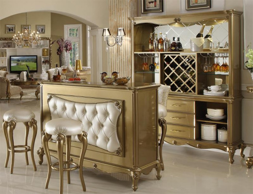 Complete bar 4-piece set. Bartisch 2x Bar stool Cabinet Baroque Rococo Set.