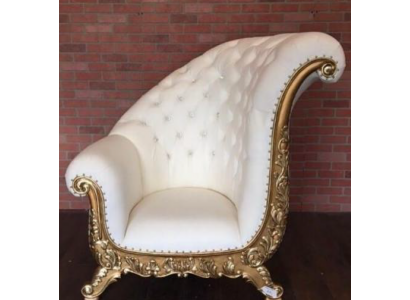 Troonstoel Koninklijke gestoffeerde stoelen Chesterfield fluweel 1-zits antieke stijl