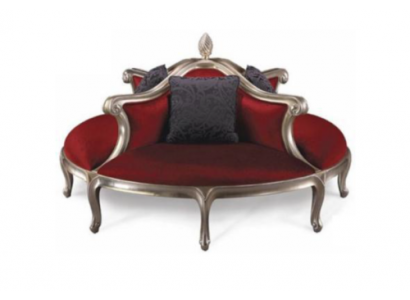 Ronde Bank Beklede Bank Chesterfield Velvet 4-Zits Antieke Stijl