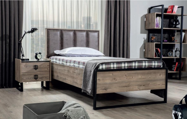 Loft Nachtkastje Bruin Design Modern Bijzettafel Tafel Slaapkamer Tafels Nieuw