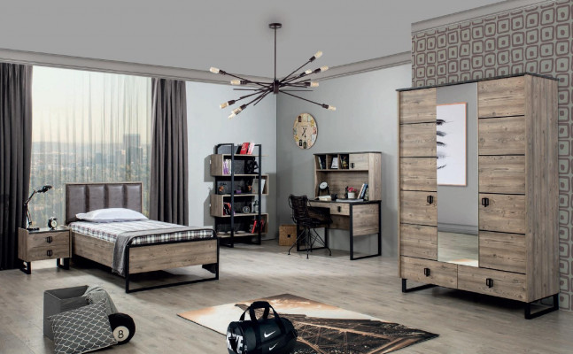 Loft Nachtkastje Bruin Design Modern Bijzettafel Tafel Slaapkamer Tafels Nieuw