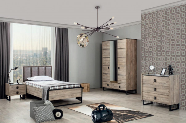 Kinderkamer set Kinderbed Nachtkastje Kledingkast Commode Slaapkamer Nieuw