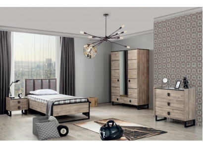Kinderkamer set Kinderbed Nachtkastje Kledingkast Commode Slaapkamer Nieuw