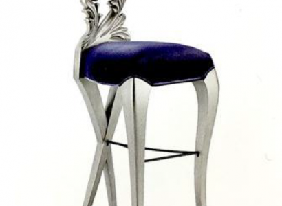 Barkruk Kruk Koninklijk bekleed Chesterfield fluweel 1-zits Antiek stijl stoel