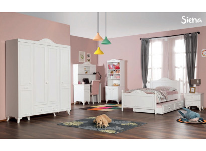 Kinderkamer Hout Jeugdkamer Bed Nachtkastje Modern Design Meubels Nieuw 2-delig.