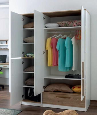 Modern jeugdkamer set Bed Nachtkastje Boekenkast Tafel Slaapkamer 5dlg.