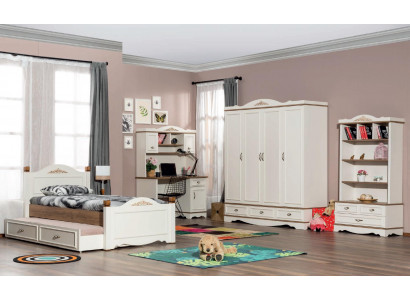 Modern slaapkamer jeugdkamer set Bed Nachtkastje Boekenkast Tafel 5-delig.