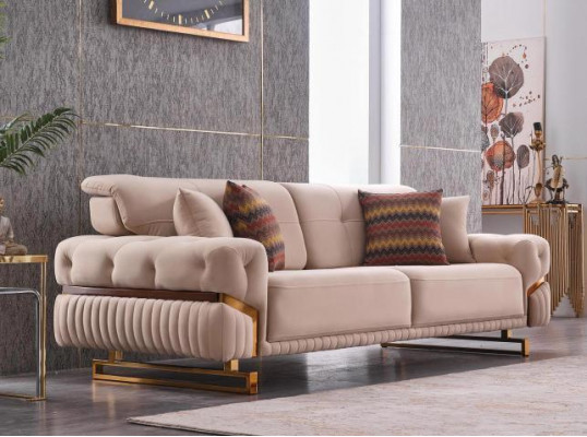 Woonkamerbankstel fauteuil drieseater complete meubelset design 3+1