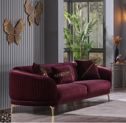 Moderne driezits luxe bankstellen Woonkamer meubelstof Textiel Bank Fluweel
