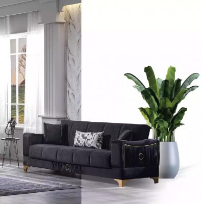 Bankstel 3-zits bank Stoffen bank Zitmeubelen Gestoffeerde bank Loungebank Armleuning
