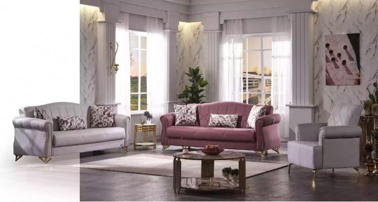 Bank gestoffeerde bank loungesofa bankstel stoffen bank zitmeubel 3-zits