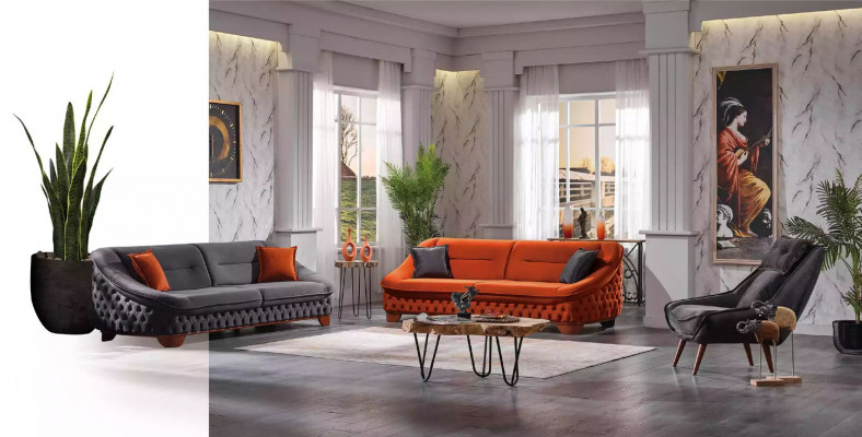 Bankstel 3+3+1 Zitter Luxe Modern Set Design Banken Bekleding Chesterfield