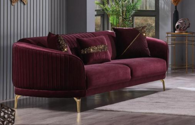 Ontwerper stoffen bankstel set van drie zitplaatsen, moderne meubels voor de woonkamer.