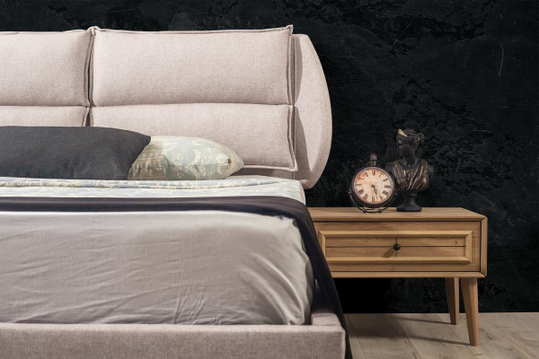 7-delige slaapkamerset Bed + 2x Nachtkastje + Kledingkast + Kaptafel + Spiegel
