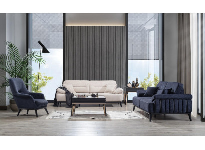 Luxe 4-delige bankstel Moderne bank 3 + 3 + fauteuil + salontafel Woonkamer Set