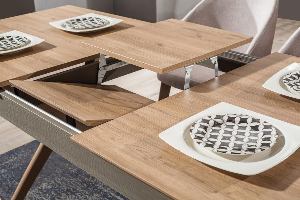 Ontwerp 9-delige eetkamerset Eettafel + 4x Stoelen + Dressoir + 3x Spiegels Modern