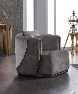 Grijze bankstel 3+1 zits met roestvrijstalen bank sofa bekledingsset 2-delig