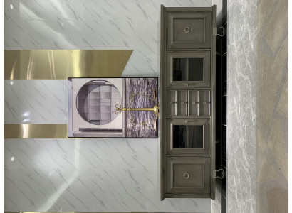 Console kast laag dressoir meubels kasten dressoir woonkamer sideboard hout grijs.