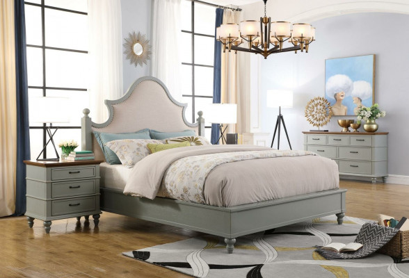 Ontwerp Luxe Slaapkamer Set Bed 2x Nachtkastjes Commode Set Bedden Hotel