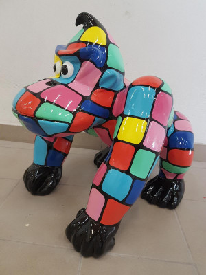 Gorilla Designer Figuur Standbeeld Moderne Beelden Decoratie Deco Tuin Nieuw