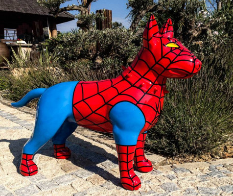 Ontwerper figuur standbeeld Moderne hondenfiguren decoratie tuin sculptuur beeldhouwwerken