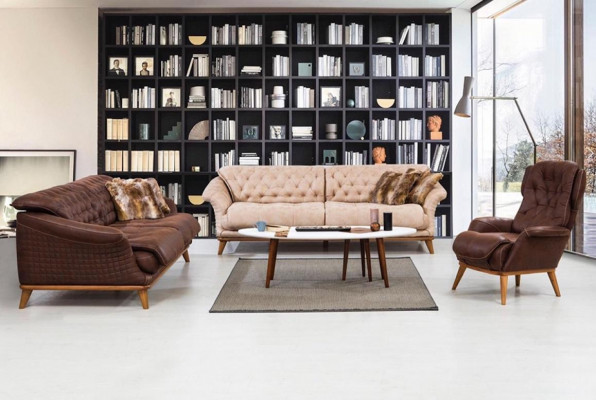 Bruine bank bank woonkamer banken bekledingsmeubels driepersoons 221cm