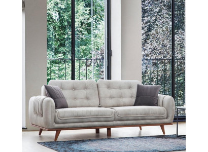 Grijze bank bank woonkamer banken bekleding meubels driezitsbanken