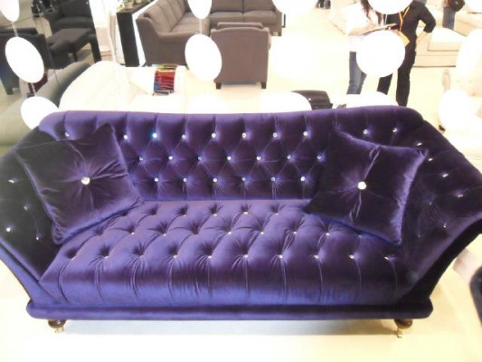 Chesterfield 3-zits Elegant Bankstellen Textiel Bank Luxe Blauwe Bank
