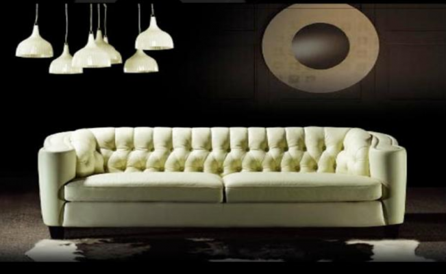 Luxe Chesterfield Bank 4-zits kunstleren bank Wit Bankstellen Modern