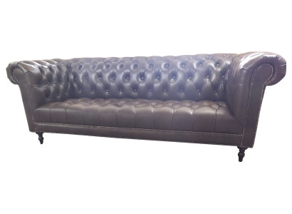 Bankstel 4-zits Chesterfield bank Luxe 245cm leren bank Bankstel meubels