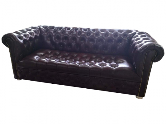 Chesterfield bankstel 3 zits leren bank bruin modern banken 230cm