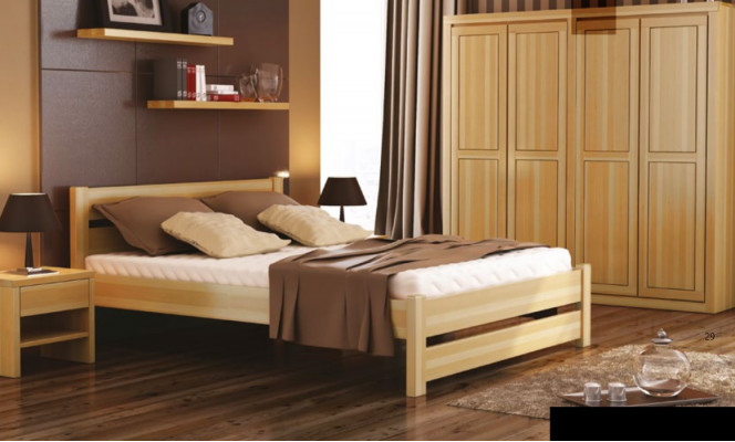 Slaapkamer set compleet 5-delig. Bed Echte nachtkastjes Massief houten meubels Nieuw