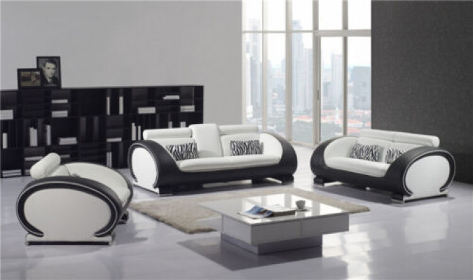 Sofagroep Ontwerp Banken 3-2-1 Zits Set Leren Bankstellen Bekleding