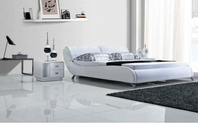 Ontwerper Bed Bedden Huwelijksbed Tweepersoonsbed Slaapkamer Gestoffeerd bed Lederen bed