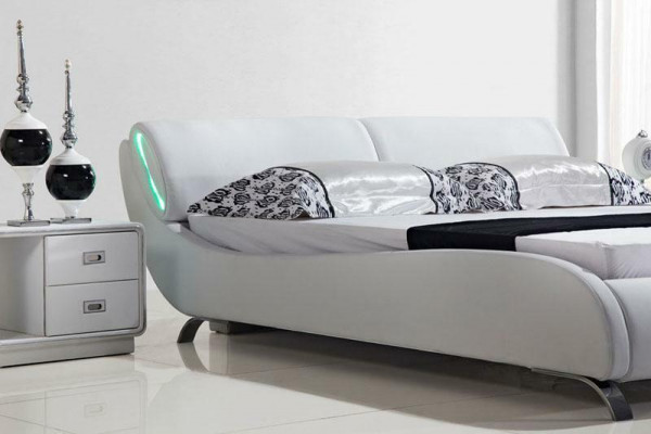 Ontwerper Bed Bedden Huwelijksbed Tweepersoonsbed Slaapkamer Gestoffeerd bed Lederen bed