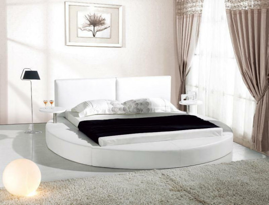 Rond Bed Modern Design Luxe Bekleding Ronde Bedden Textiel Stof.