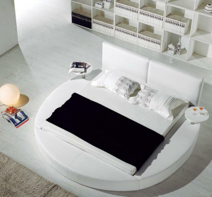 Rond Bed Modern Design Luxe Bekleding Ronde Bedden Textiel Stof.