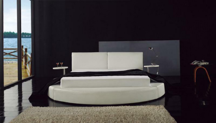 Rond Bed Modern Design Luxe Bekleding Ronde Bedden Textiel Stof.