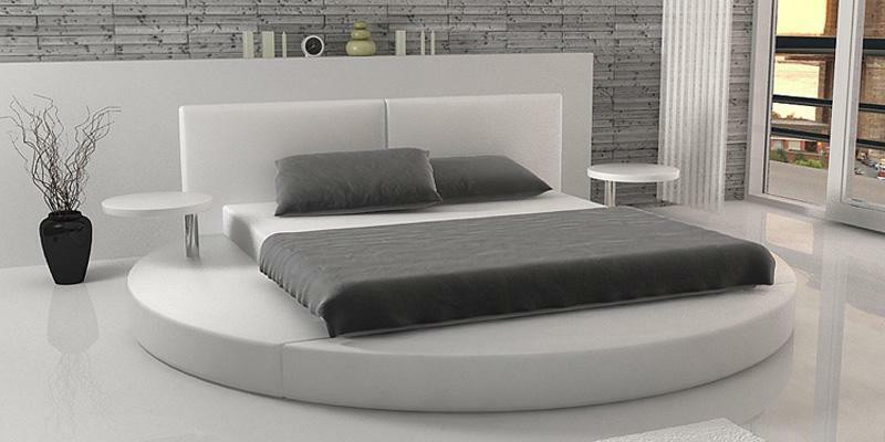 Rond Bed Modern Design Luxe Bekleding Ronde Bedden Textiel Stof.