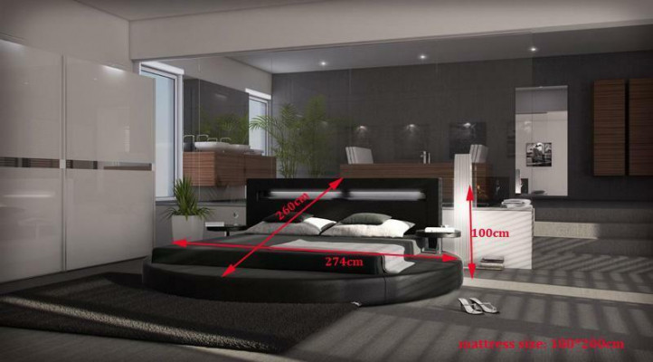 Rond bed Ontwerp Bedden Gestoffeerd bed Rond bed Gestoffeerd Rond